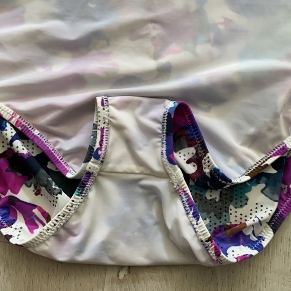 Gideon Oberson Purple Florals‎ Striped One Shoulder Swimwear summer size 6 - Picture 9 of 10